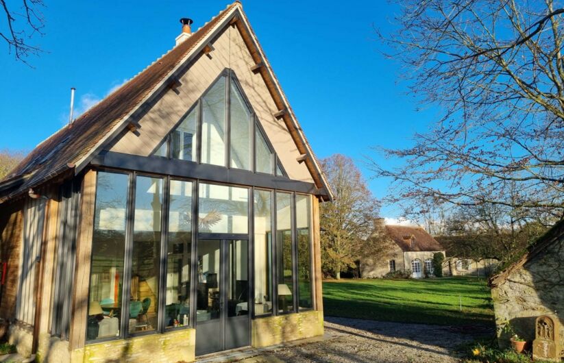 Verrière Aluminium noir sablé vitrage sécurit à contrôle solaire